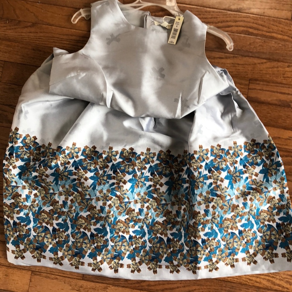 Patterned with faux embroidered floral sun dress